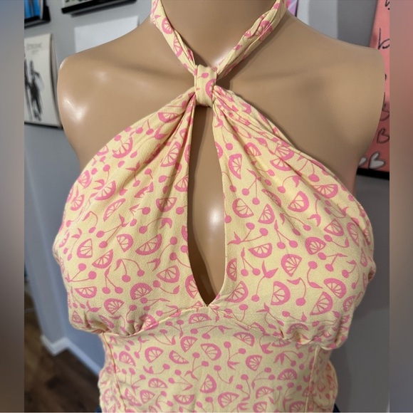 Pink Patterned Halter Top - Picture 3 of 7